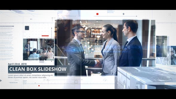 AE模板-三维企业公司立方体照片视频演示片头 Clean Box Slideshow