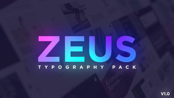 AE模板-时尚独特简洁文字标题排版动画 Minimal Typography Pack Zeus