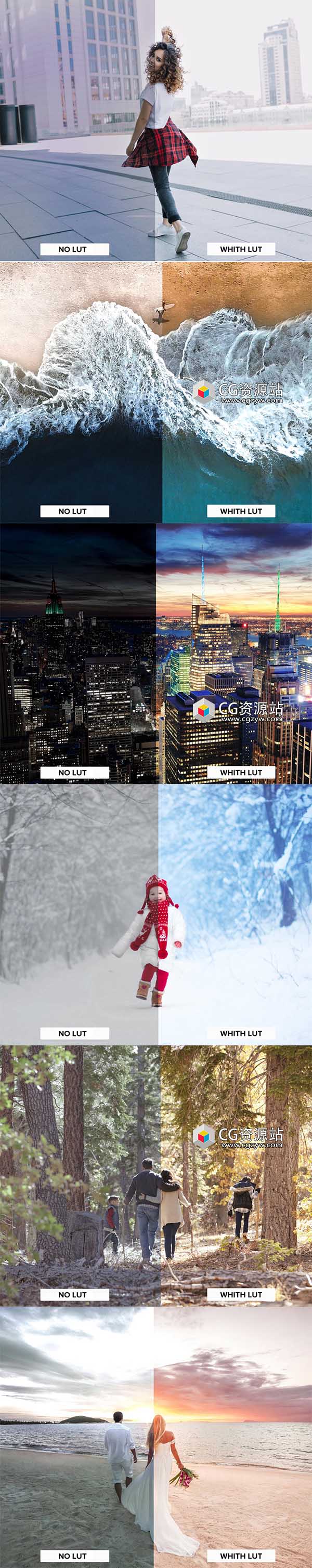 2380+大气婚礼电影黑白风景视频调色LUTS预设(AE/Pr/FCPX/达芬奇/PS等)-图片2