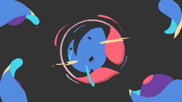 AE模板-彩色卡通液体MG图形logo动画 Dark Liquid Logo