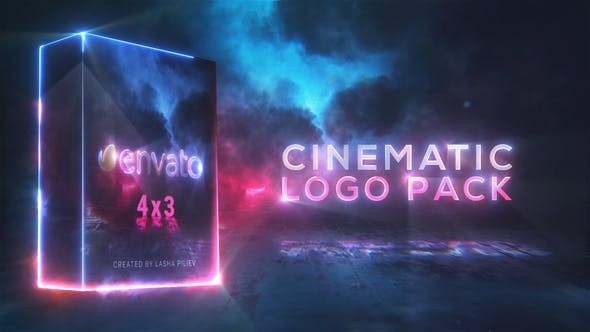 AE模板-霓虹灯描边特效闪光火焰logo片头Cinematic Saber Logo Pack