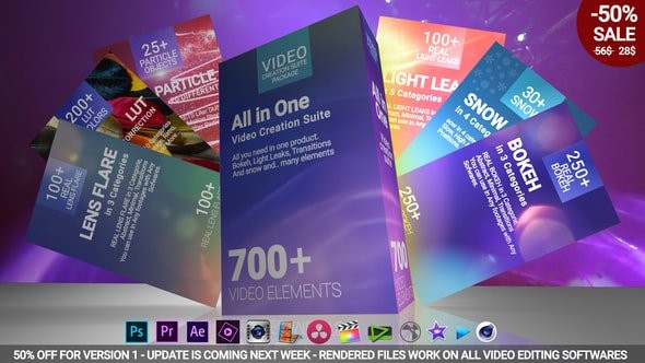 PR模板-700组视频调色光效转场预设 700 Video Creation Suite V2 – Transition