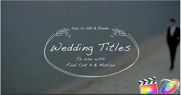 FCPX插件-8组卡通手绘婚礼文字标题动画字幕预设