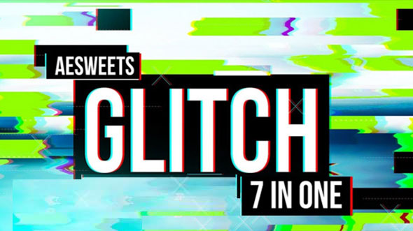 信号故障画面破损RGB色彩分离特效AE插件AEsweets Glitch 7in1 v1.2.1