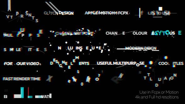 FCPX插件 + Apple Motion模板-信号损坏文字标题动画预设 Glitch Titles 2