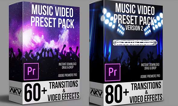 PR预设-140个滚动光条纹镜头扭曲平滑音乐视频转场预设包