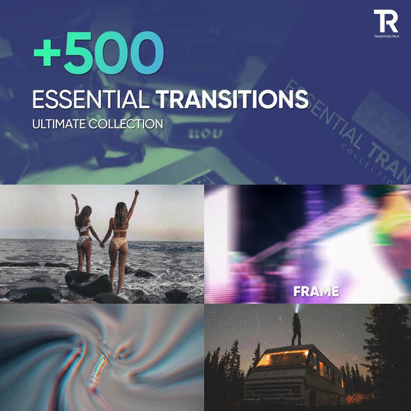 AE模板-500+信号损坏水墨光晕拆分旋转扭曲过渡特效视频转场