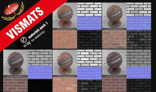 SketchUp Vray材质预设包 Vismats for V-Ray SketchUp