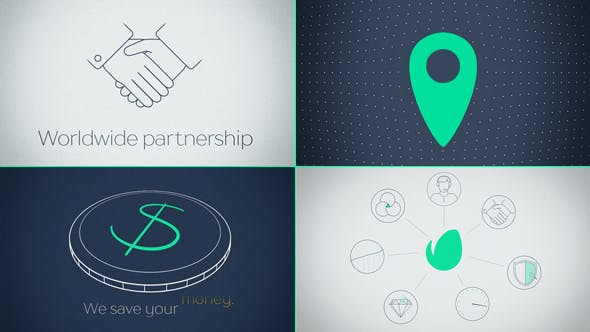 AE模板-扁平化商务促销MG动画片头 Minimal Promo Kit