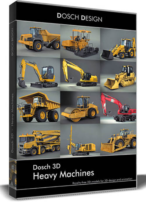 挖掘机推土机装载机重型机器3D模型合集-图片1