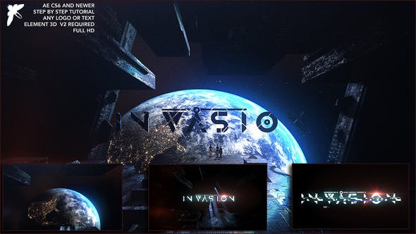 AE模板-E3D三维地球空间标志logo动画片头Epic Space Logo