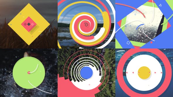 AE模板-6种MG图形过渡转场文字标题开场 6 Transitions Pack With Opener