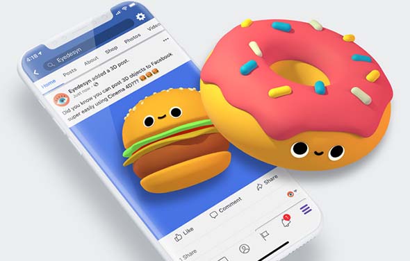 学习C4D将3D对象发布到Facebook工作流程教程+中英文字幕