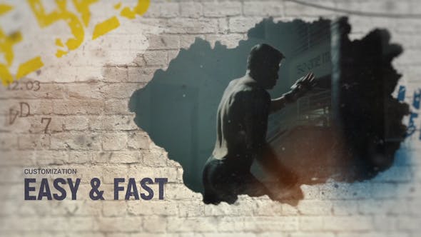 AE模板-时尚音乐活动旅游视频开场片头 Grunge Opener