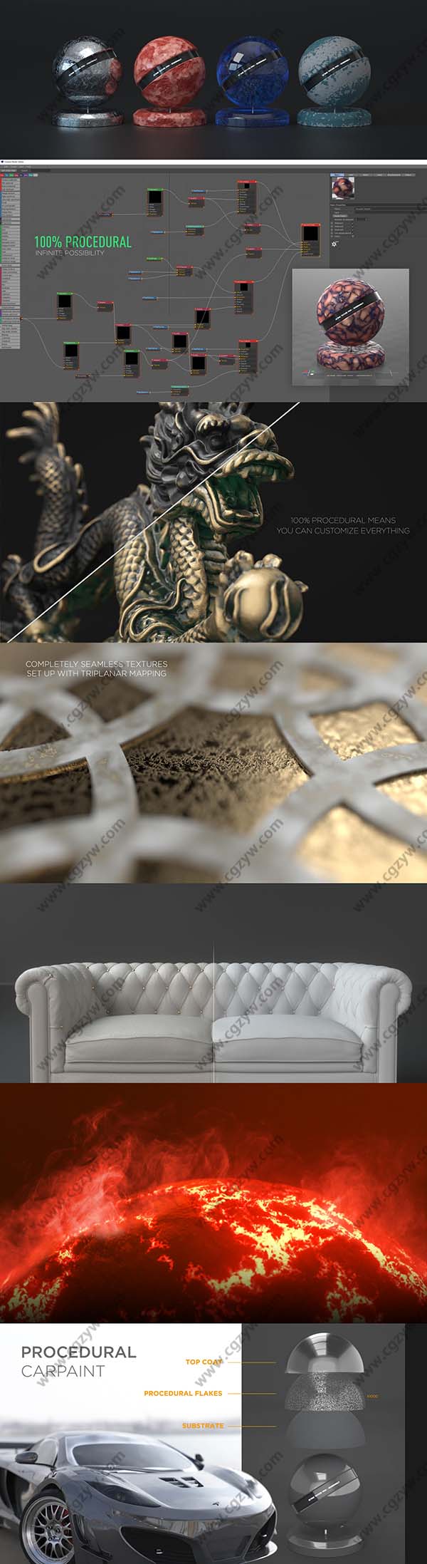 100组C4D Octane渲染器材质玻璃车漆塑料大理石程序纹理预设3-图片2