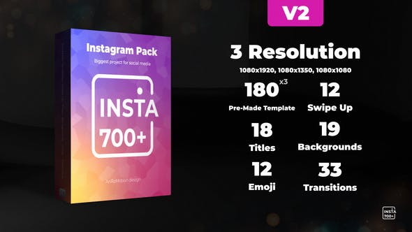 AE模板-INS时尚网络视频手机竖屏片头 Instagram Stories Pack V2