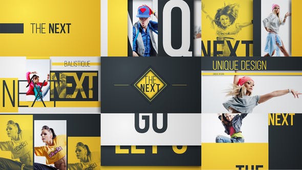 AE模板-时尚设计品牌宣传运动图形栏目包装片头+背景音乐