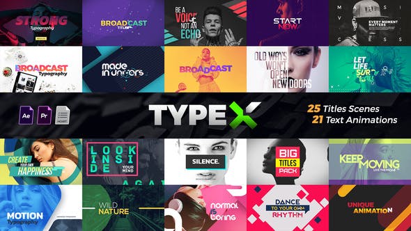 AE模板+PR模板预设-时尚文字排版动画 Titles Premiere Pro