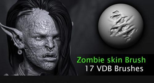 ZBrush僵尸皮肤笔刷预设 ArtStation Marketplace – Zombie skin VD Brushes