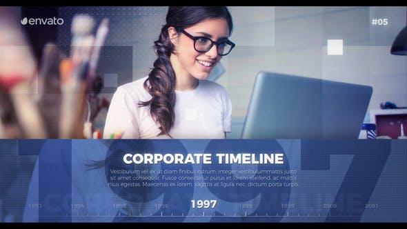 AE模板-简洁企业公司业务公司时间表演示 Corporate Timeline Presentation