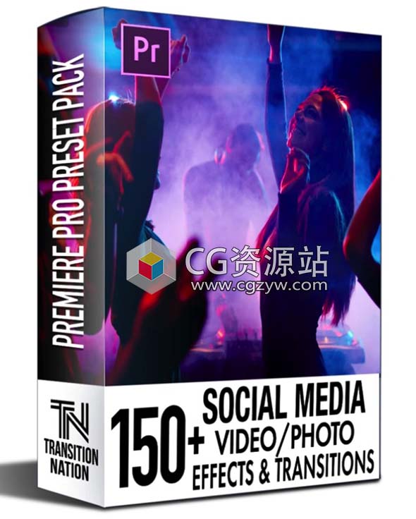 PR模板-150+变焦放大故障视频转场预设+250个转场音效