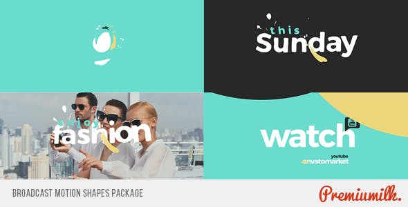 AE模板-时尚动态图形文字标题包装片头 Broadcast Motion Shapes Package