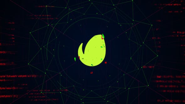 AE模板免费下载-数字失真HUD标志开场logo片头Glitch Hud Logo