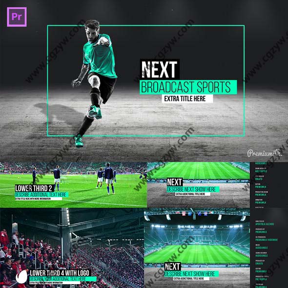 PR基本图形预设模板-体育节目文字标题人名字幕条栏目包装片头-图片1