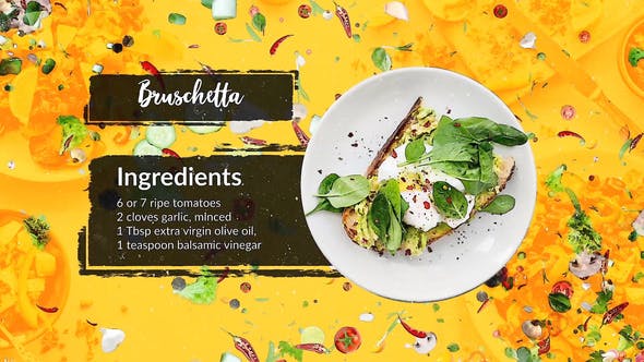 AE模板-烹饪美食课餐饮蔬菜食品介绍包装片头 Cooking Classes