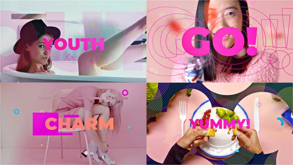 AE模板-动态快速快乐假期夏季旅游介绍标题视频片头 Juicy Slideshow