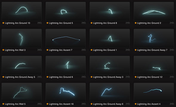 36个电流魔法光线拖尾闪电弧特效视频素材