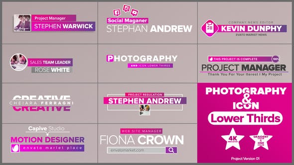 AE模板-简洁企业优雅时尚人名字幕条动画 Simple Lower Thirds