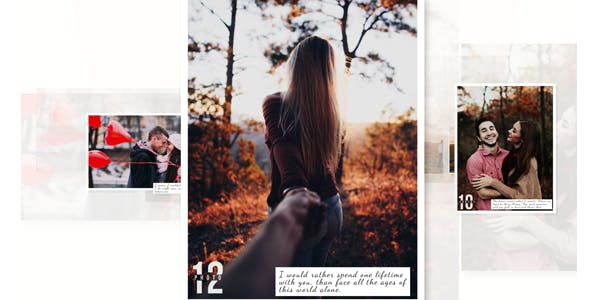 AE模板-简洁幻灯片摄影排版情人节婚礼照片相册片头 Clean Slideshow