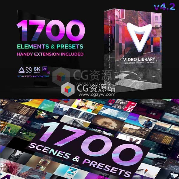 AE脚本-1700组视频特效包装动画预设Video Library V4.2(破解版)-图片1