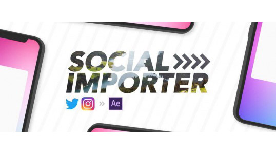 Instagram/Twitter内容导入制作动画AE脚本Social Importer v1.0.3 + 使用教程