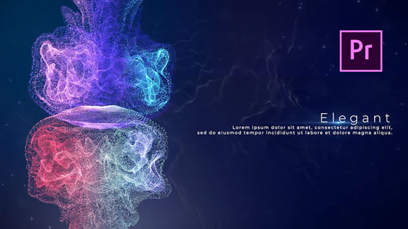 PR模板-时尚漂亮粒子流动文字标题动画+视频素材