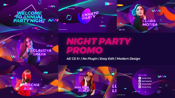 AE模板-4K酒吧夜场音乐会派对活动庆典宣传片Night Party Promo