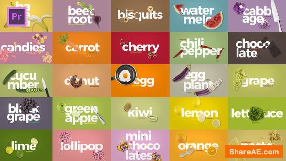 PR预设模板-美食烹饪餐厅宣传片文字标题人名字幕条栏目包装片头