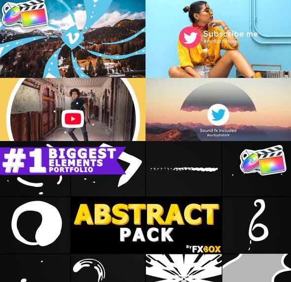 FCPX插件-卡通液体抽象图形预设logo动画