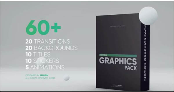 PR模板-60+时尚标题转场背景贴图元素运动图形动画包