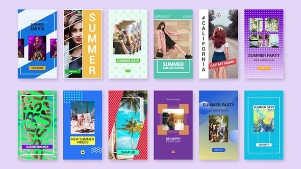 PR模板 时尚INS旅行记忆事件竖屏视频包装 Summer Instagram Stories