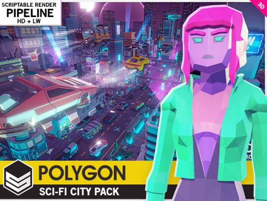 Unity低多边形科幻城市资源包POLYGON – Sci-Fi City Pack v1.18-图片1