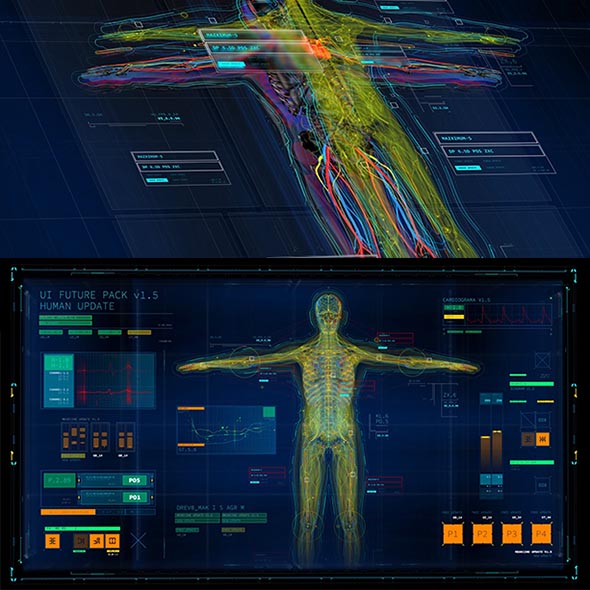 AE模板-科技感人体医学军事HUD指示线标题界面UI动画元素V1.5-图片1