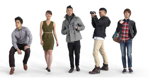 10个亚洲人物角色3D模型 AXYZ Design – MeMsS007HD2 – Ready-Posed 3D Humans – Asian