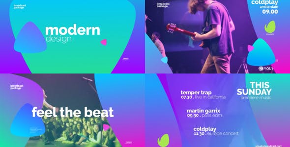 AE模板-品牌多彩时尚广告栏目包装片头 Broadcast Opener