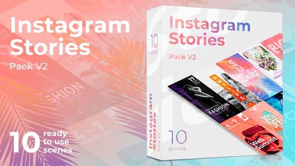 AE模板-手机竖屏时尚宣传INS视频广告新媒体片头Instagram Stories Pack V2