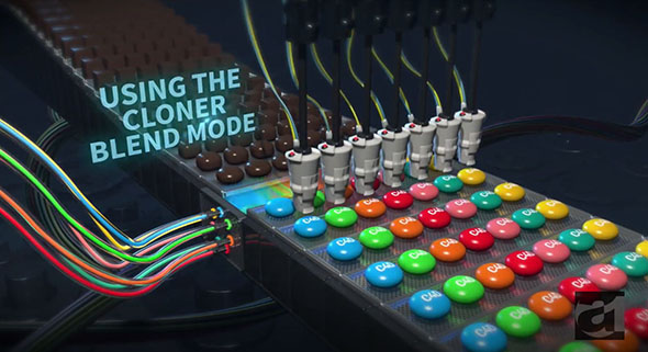 C4D中为克隆分配精确颜色将巧克力转化为糖果Cinema 4D教程+中英双语字幕