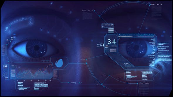 AE模板-科技感标志眼睛开场片头High Tech Logo V02 Eye Opener