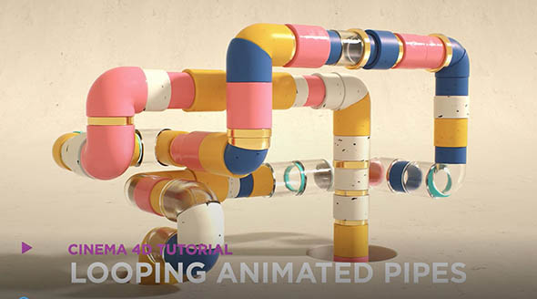 循环管道动画制作Octane渲染C4D教程含工程