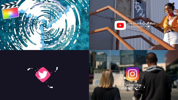 FCPX插件-卡通旋转漩涡液体流动logo动画Liquid Motion Logo | Apple Motion